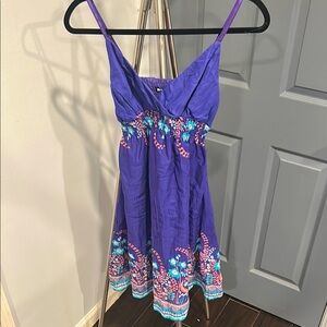 Vintage Planet Gold Purple Floral Dress